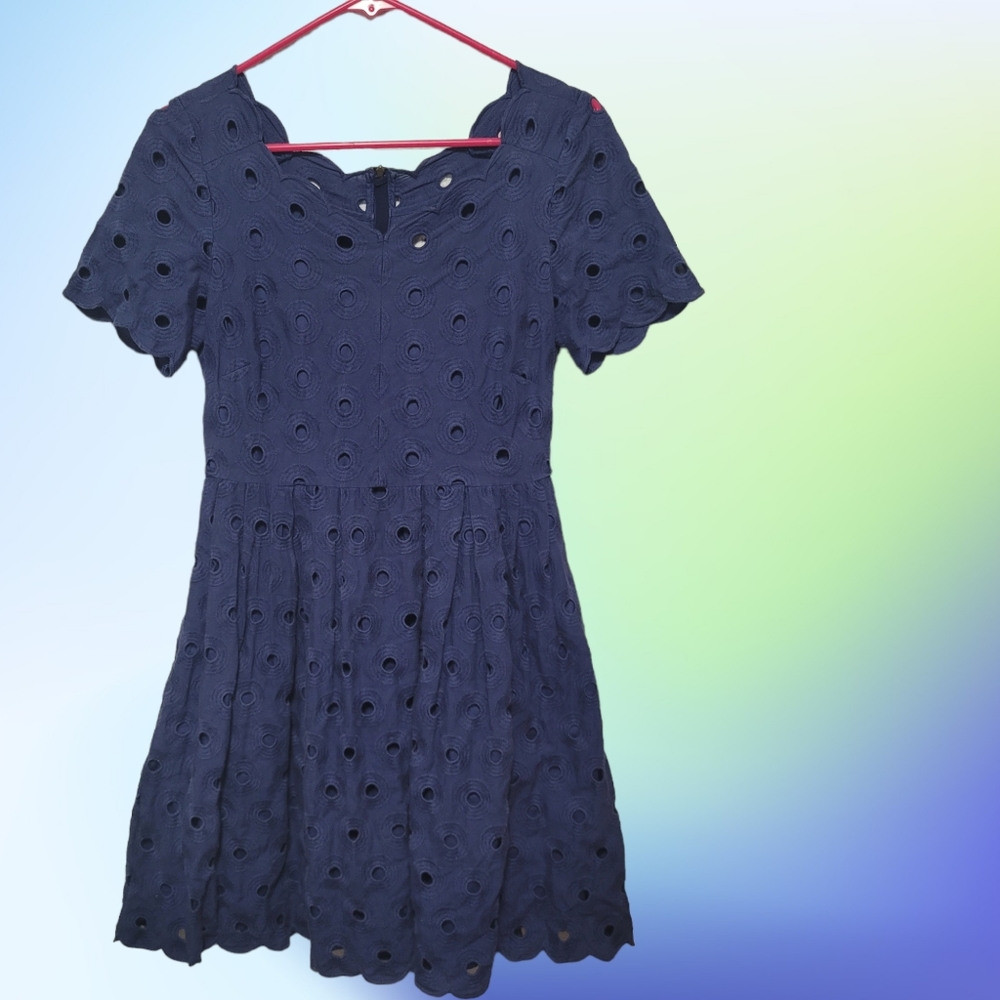 J Crew size 2 Vintage Blue Eyelet Dress